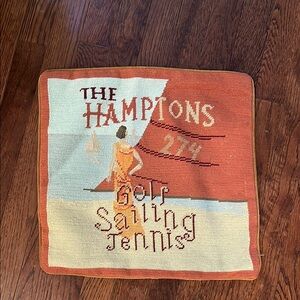 The‎ Hamptons Wool Needlepoint Pillowcase Cover 15” x 16”